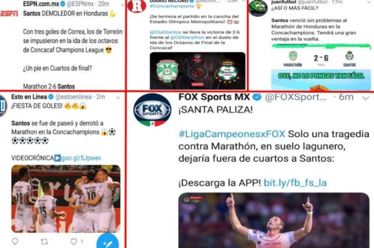 ¡Ardiente! Medios internacionales hacen eco del triunfo abultado de Santos ante Marathón