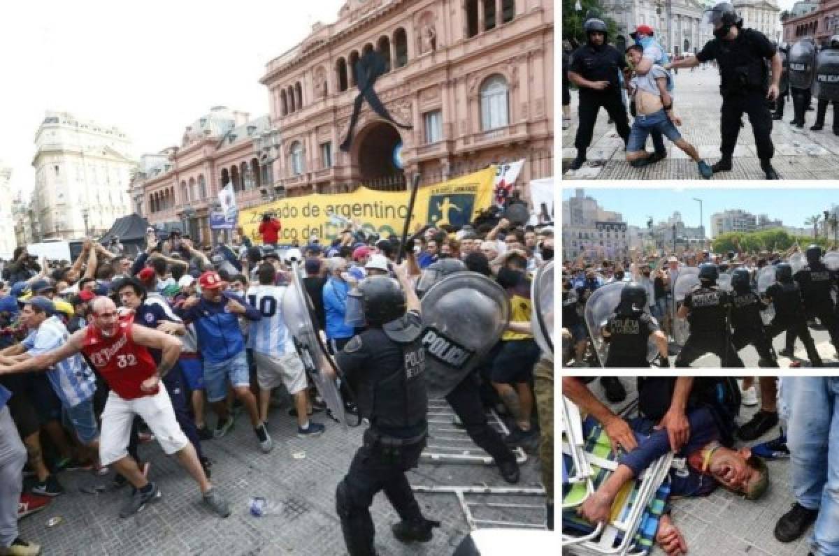 Enfrentamientos y caos total en las calles de Argentina durante el velorio de Diego Maradona