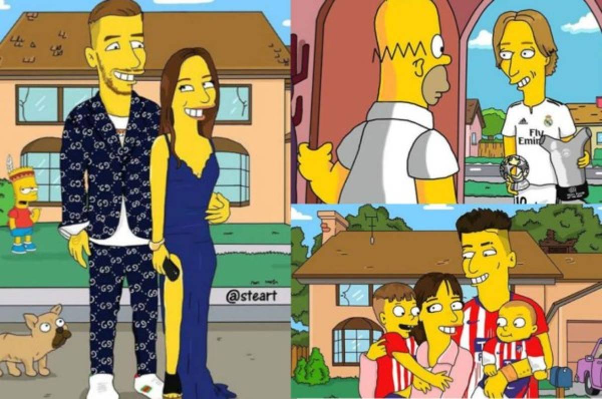 Los cracks del fútbol y sus dobles con los simpsons