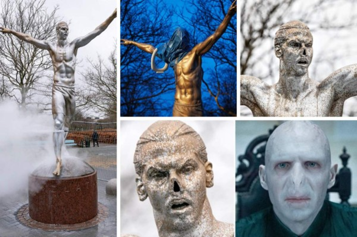 No paran: La estatua de Ibrahimovic sufre nuevo vandalismo y esta vez le cortan la nariz   