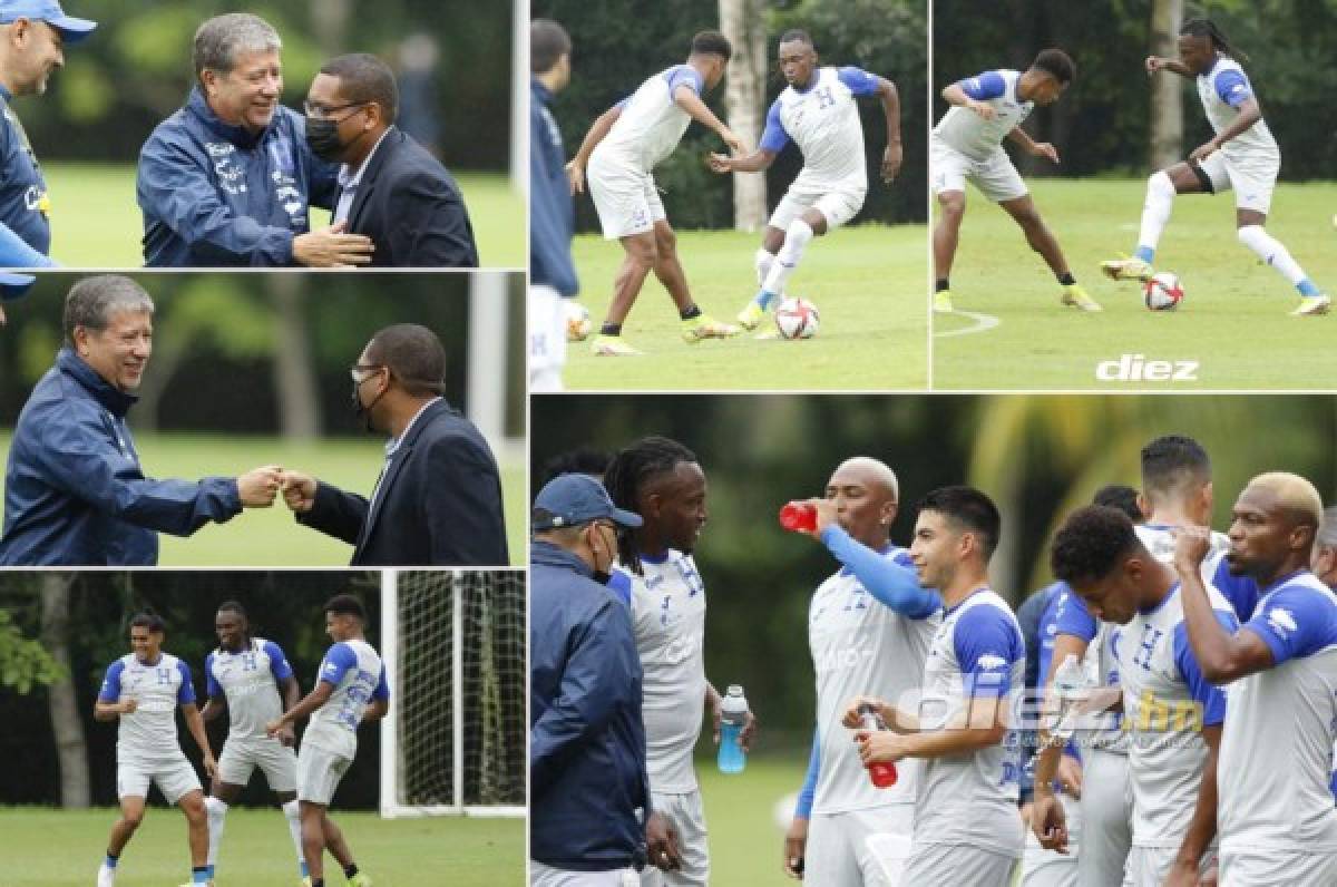 'Bolillo' Gómez recibe a viejo conocido en el entrenamiento de Honduras; el mano a mano de Elis con Choco Lozano