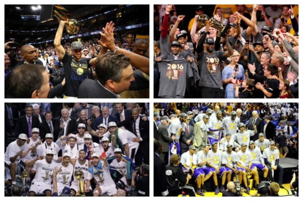 Los últimos 11 equipos campeones de la NBA, Warriors busca el triplete