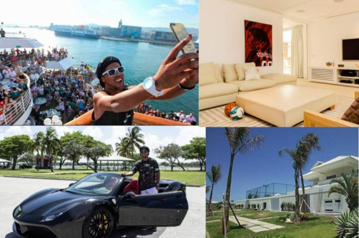 Casas y autos: Así es la vida lujosa de Ronaldinho, el crack más esperado en Honduras