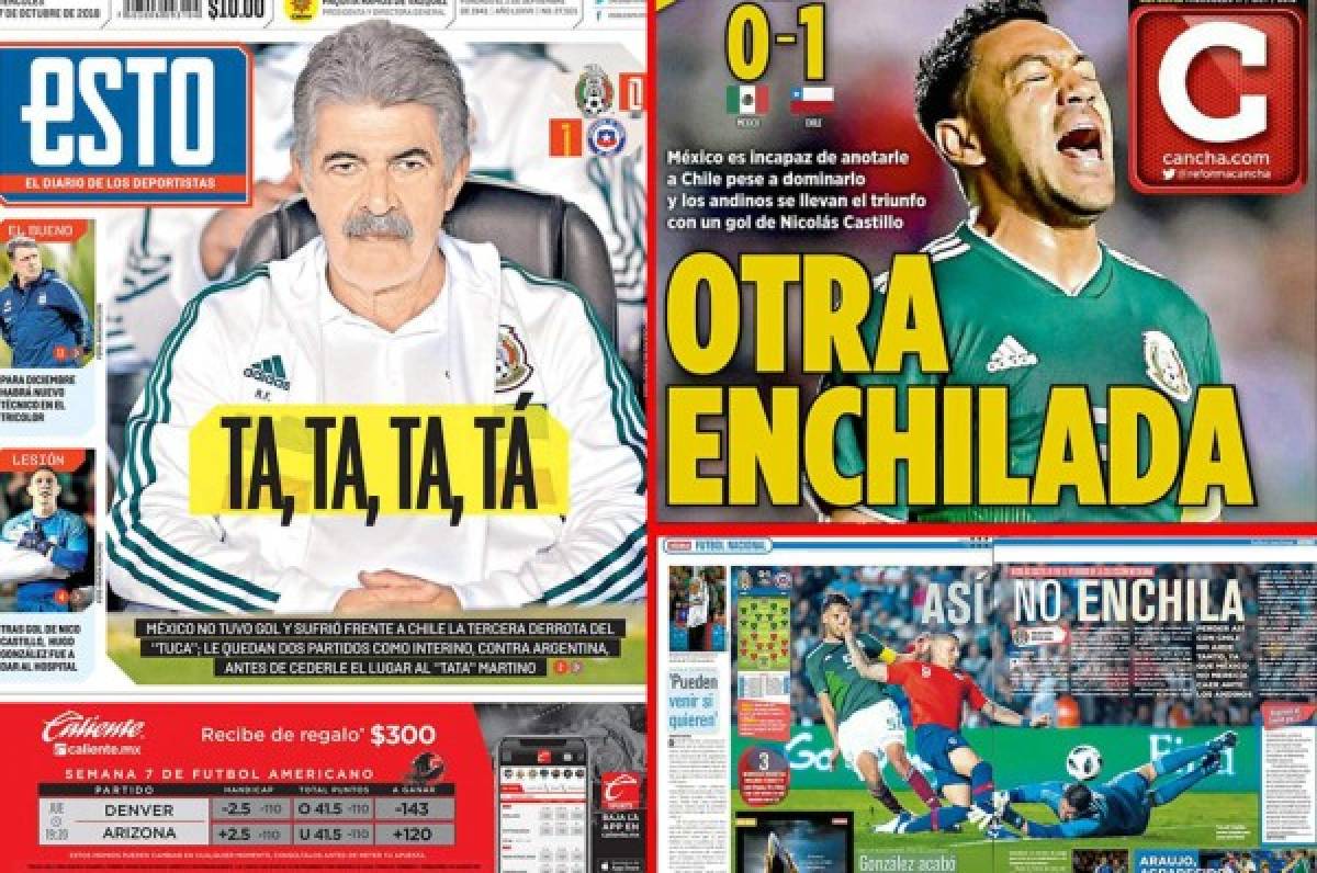 La prensa mexicana arremete contra su selección por perder contra Chile