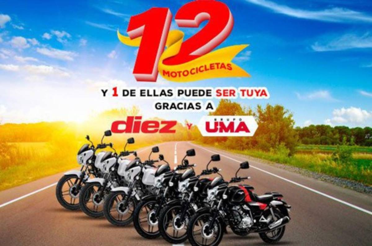 ¡Grupo UMA y DIEZ sortean este viernes dos motocicletas en San Pedro Sula!