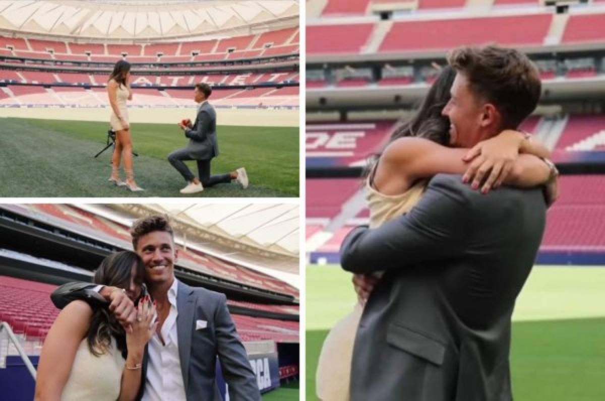 Marcos Llorente le pide matrimonio a su novia en el Wanda Metropolitano; la reacción de la chica fue épica   