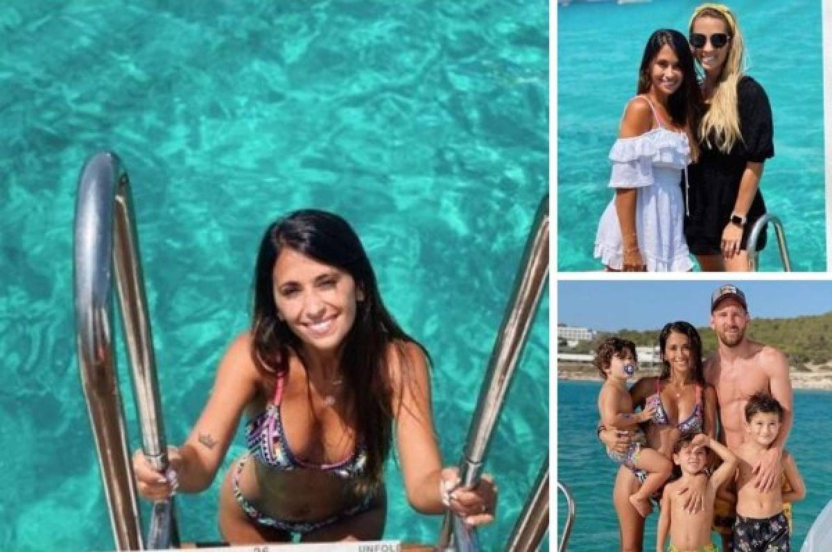 Antonela Rocuzzo presume de su cuerpazo en las vacaciones de lujo junto a Messi en Ibiza