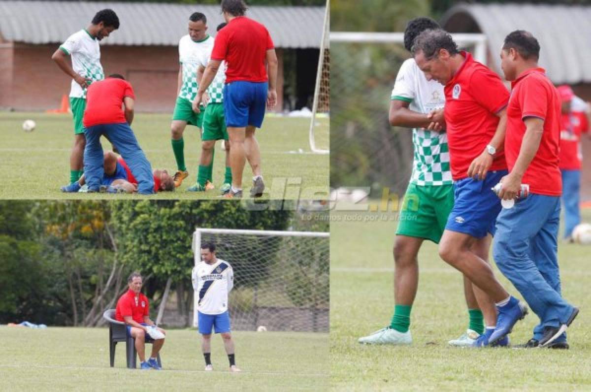 Pedro Troglio se lesiona en partido ante la prensa deportiva en Tegucigalpa