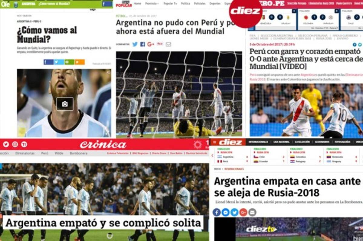 IMPERDIBLES: Las duras portadas a la Selección Argentina tras el empate ante Perú