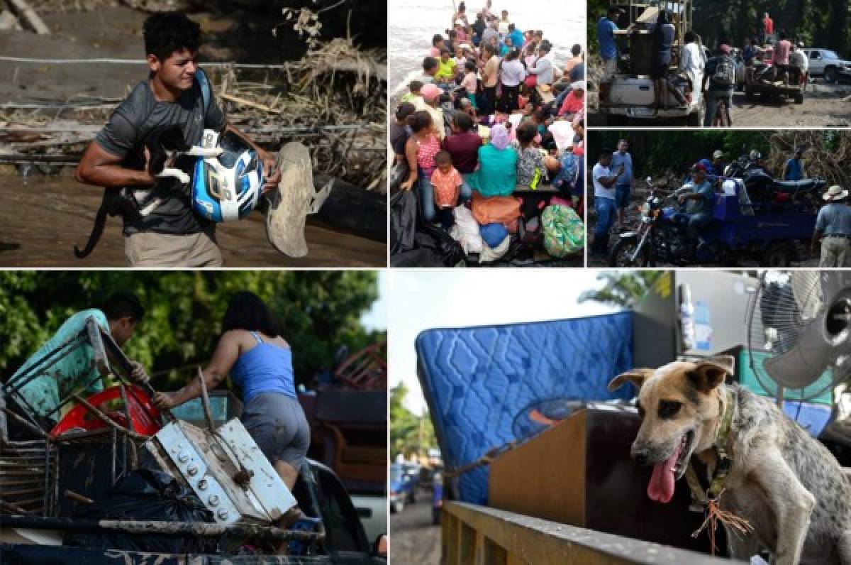 Se llevan las camas, estufas y sus mascotas: familias hondureñas dejan sus casas por miedo al hucarán Iota