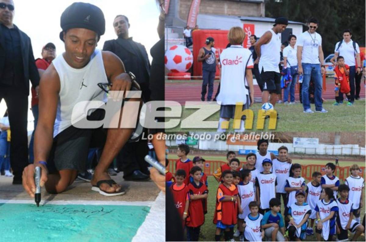¡Espectacular! Ronaldinho llevó tremenda felicidad a niños de Honduras