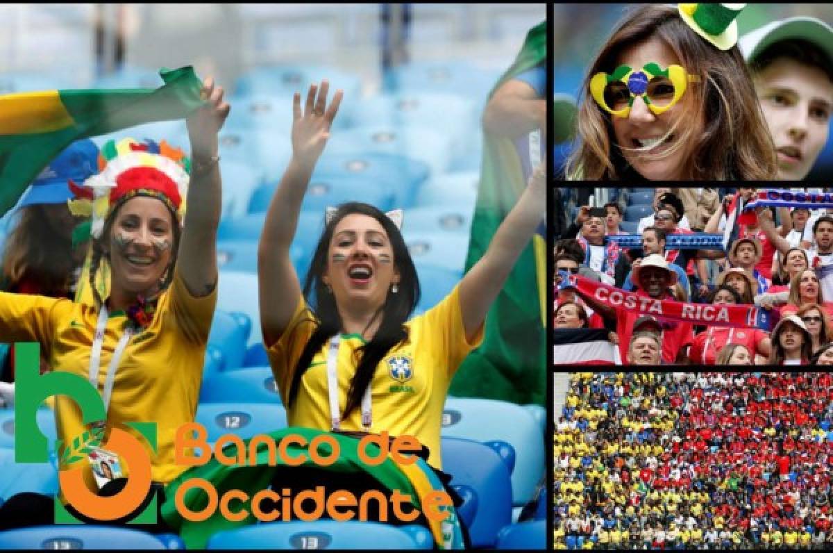 Ambientazo en la previa del partido Brasil vs Costa Rica