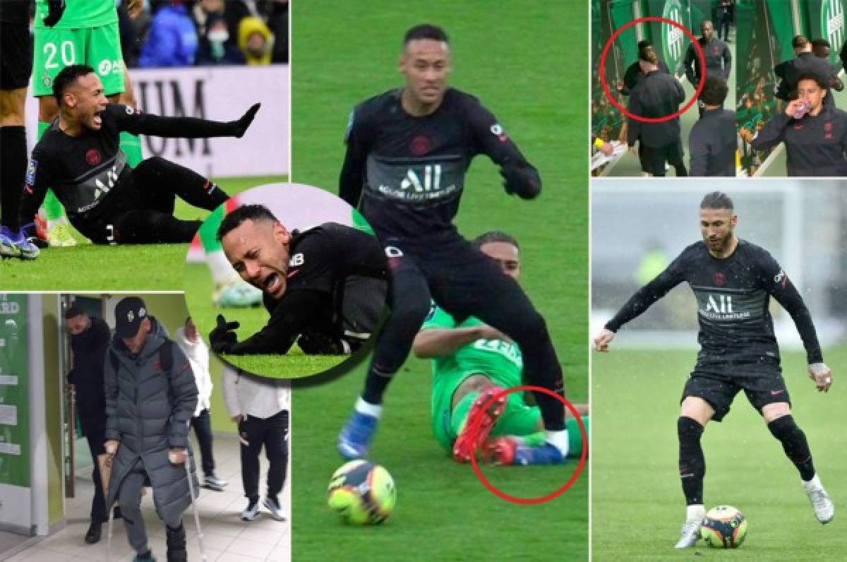 Las terribles imágenes de la lesión de Neymar y el saludo de Ramos con su nuevo 'bro' en el PSG