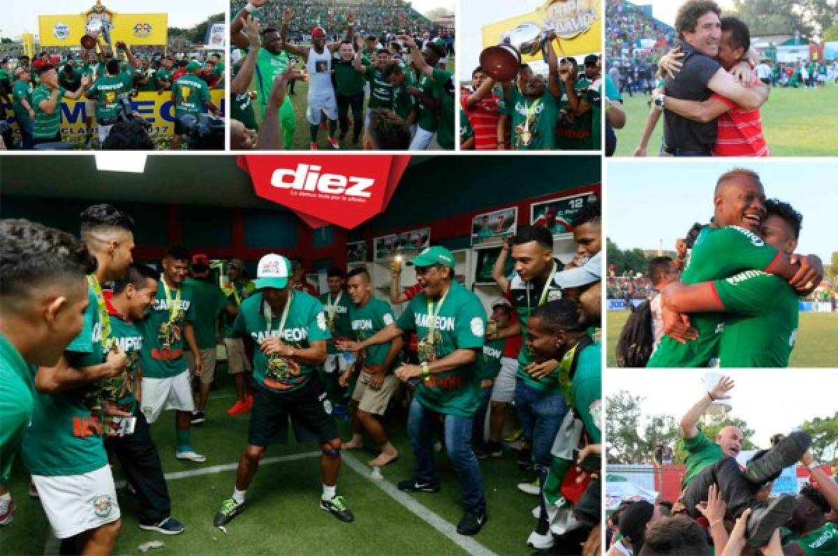 ¡Abrazos, lágrimas y besos! Eufórico festejo del Marathón tras coronarse campeón