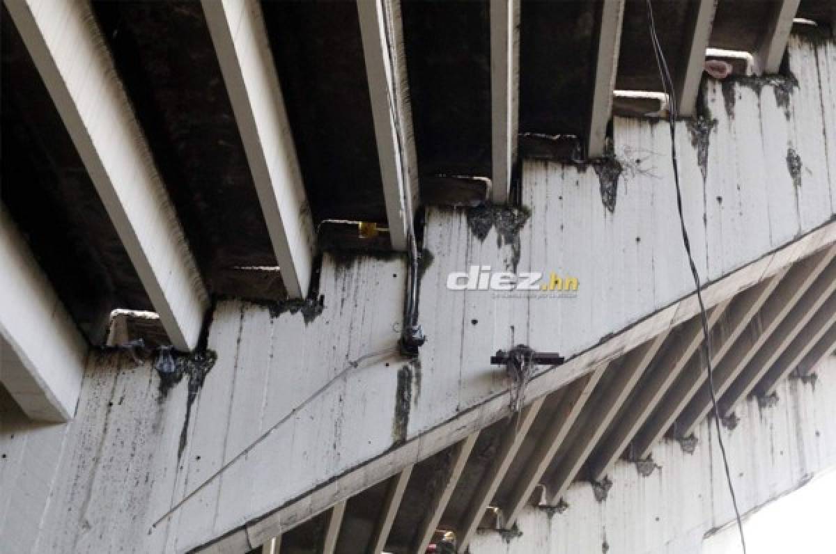 Vetusto, deteriorado y con grietas: Así luce el estadio Nacional de Tegucigalpa