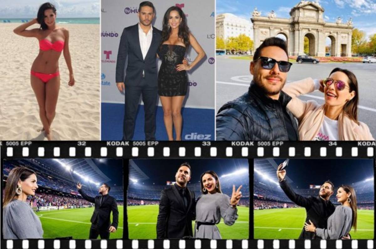 Carmen Villalobos y Sebastián Caicedo reciben en el Camp Nou su mejor regalo de bodas