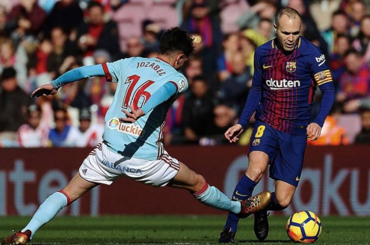 Andrés Iniesta, otro de los lesionados en el juego ante el Celta