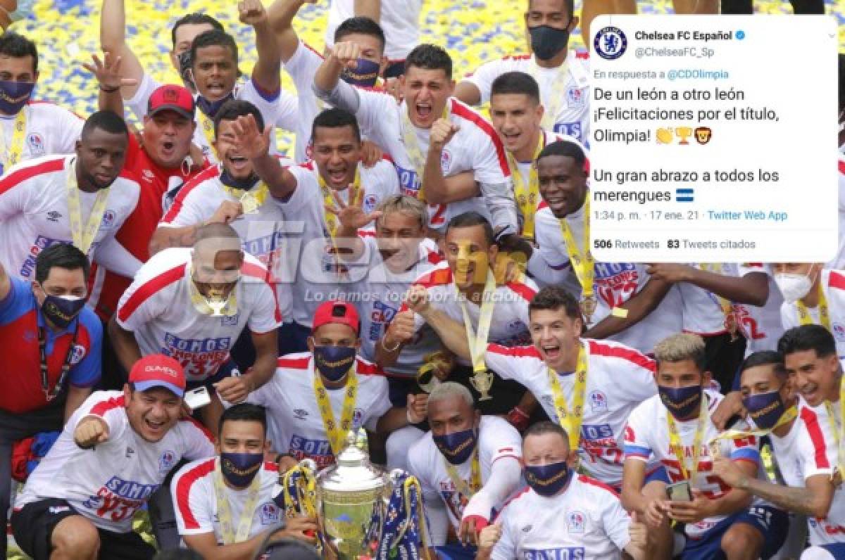 ¡Sorpresa! Chelsea felicita al Olimpia por la conquista de su título número 32