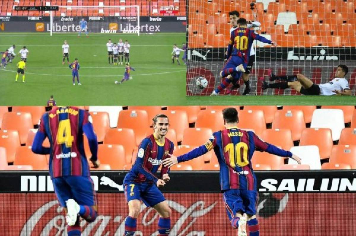 Con una obra de arte y otro de carambola: Messi y su doblete fantástico en el Barcelona-Valencia
