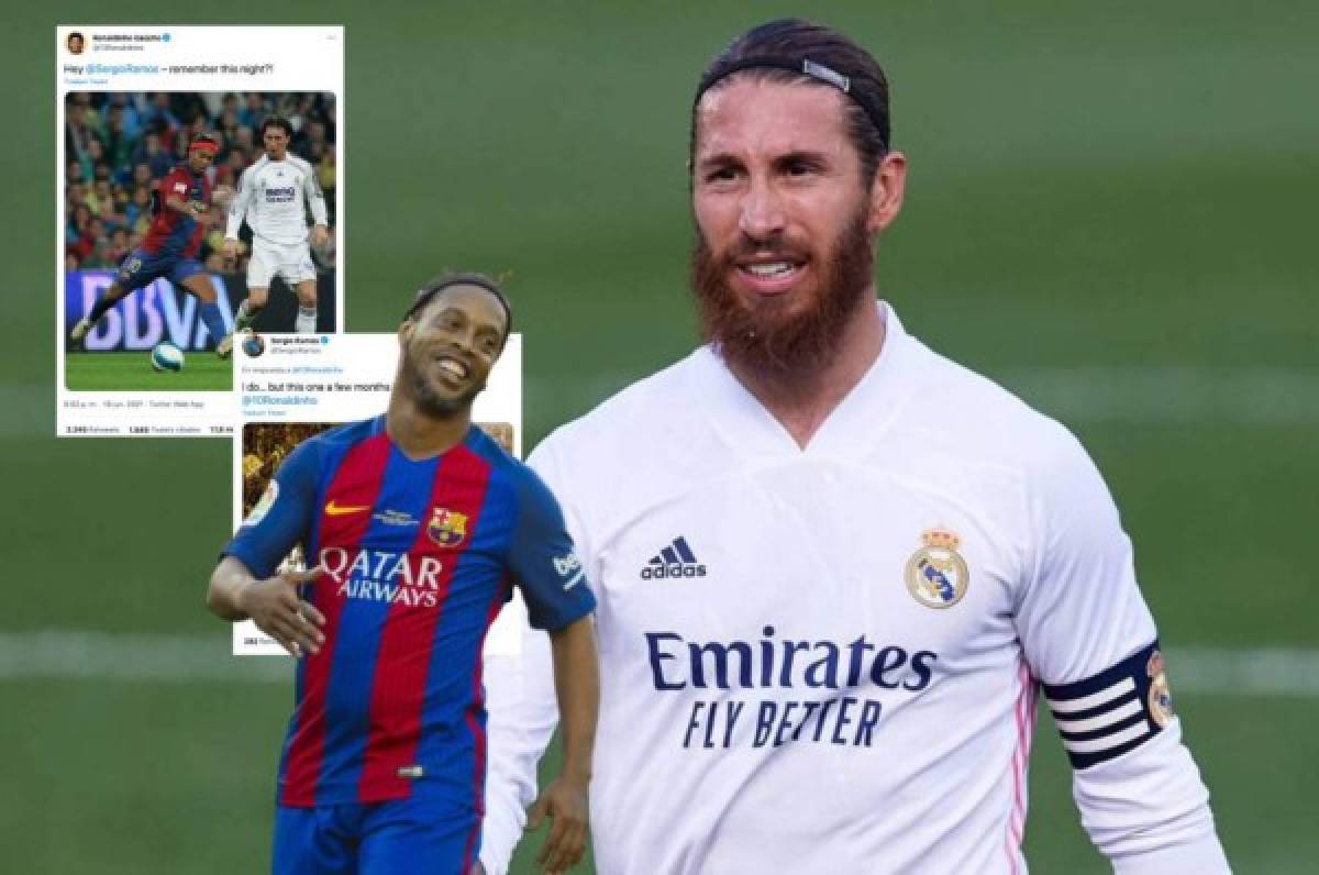 '¿Te acuerdas de esa noche?' El vacile de Ronaldinho con Sergio Ramos; su respuesta fue aun mejor