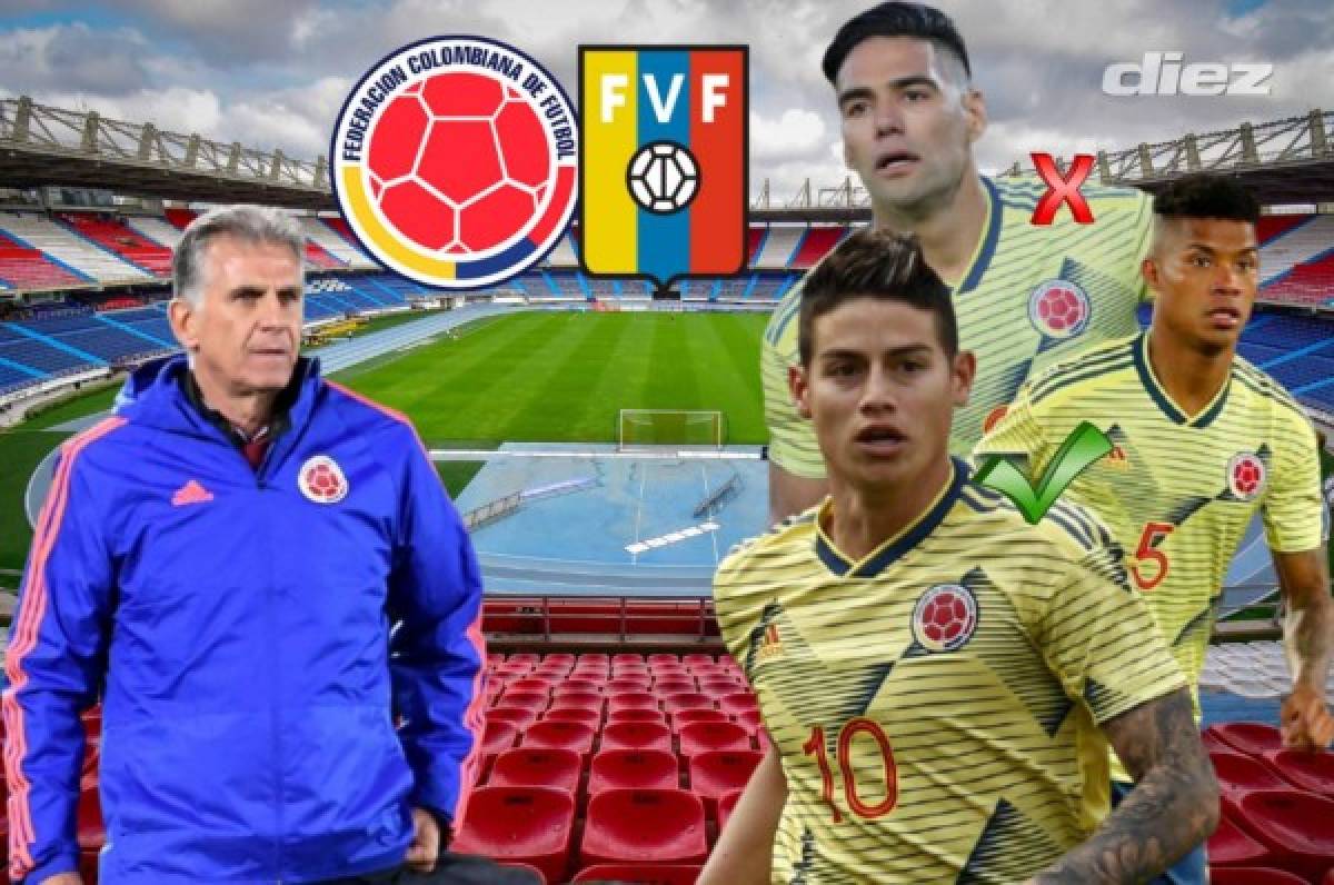 Con James Rodríguez inspirado: La alineación titular de Colombia para enfrentar a Venezuela en las eliminatorias