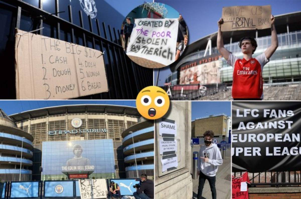 ''Descanse en paz el Manchester City'': afición inglesa toma los estadios y estalla por la Superliga europea
