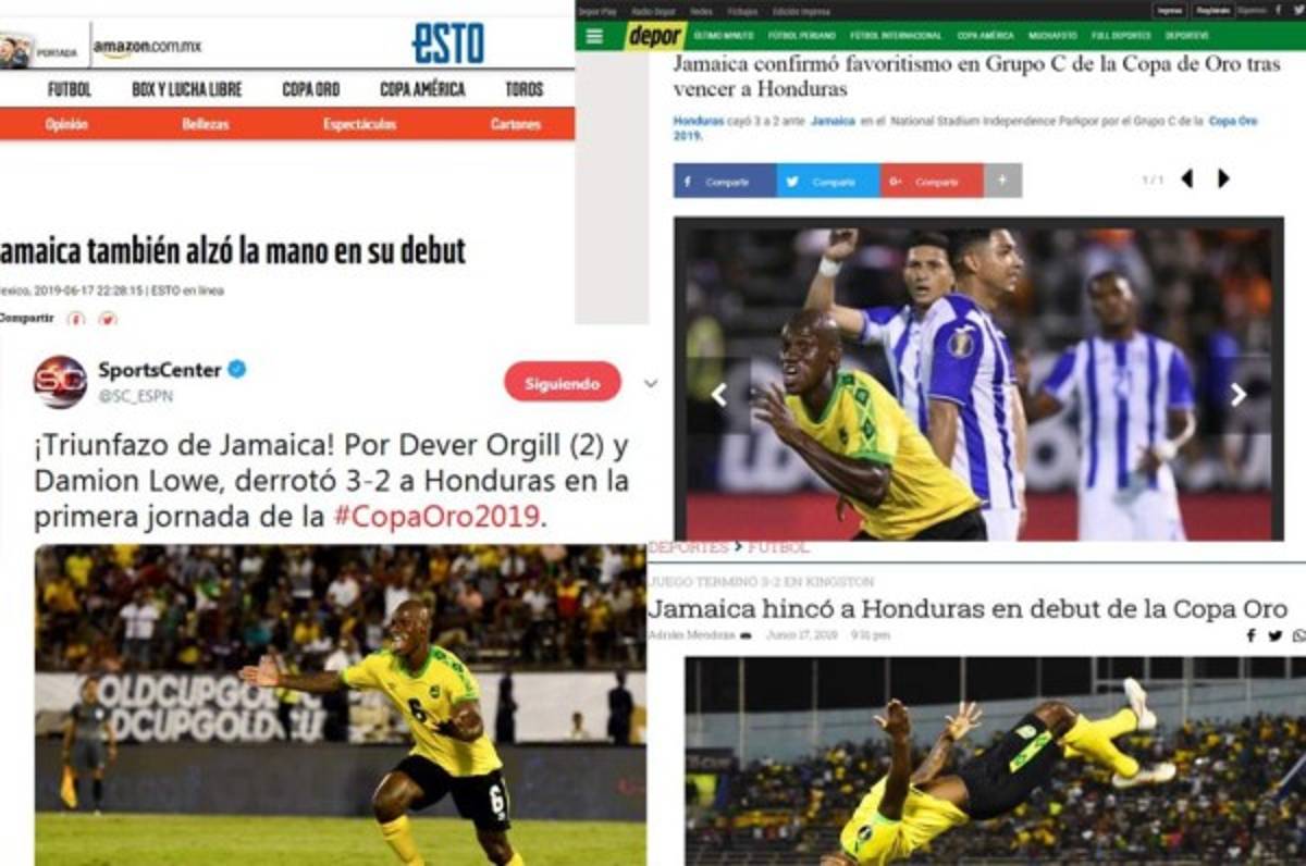 Así ve la prensa internacional la derrota de Honduras ante Jamaica en Copa Oro