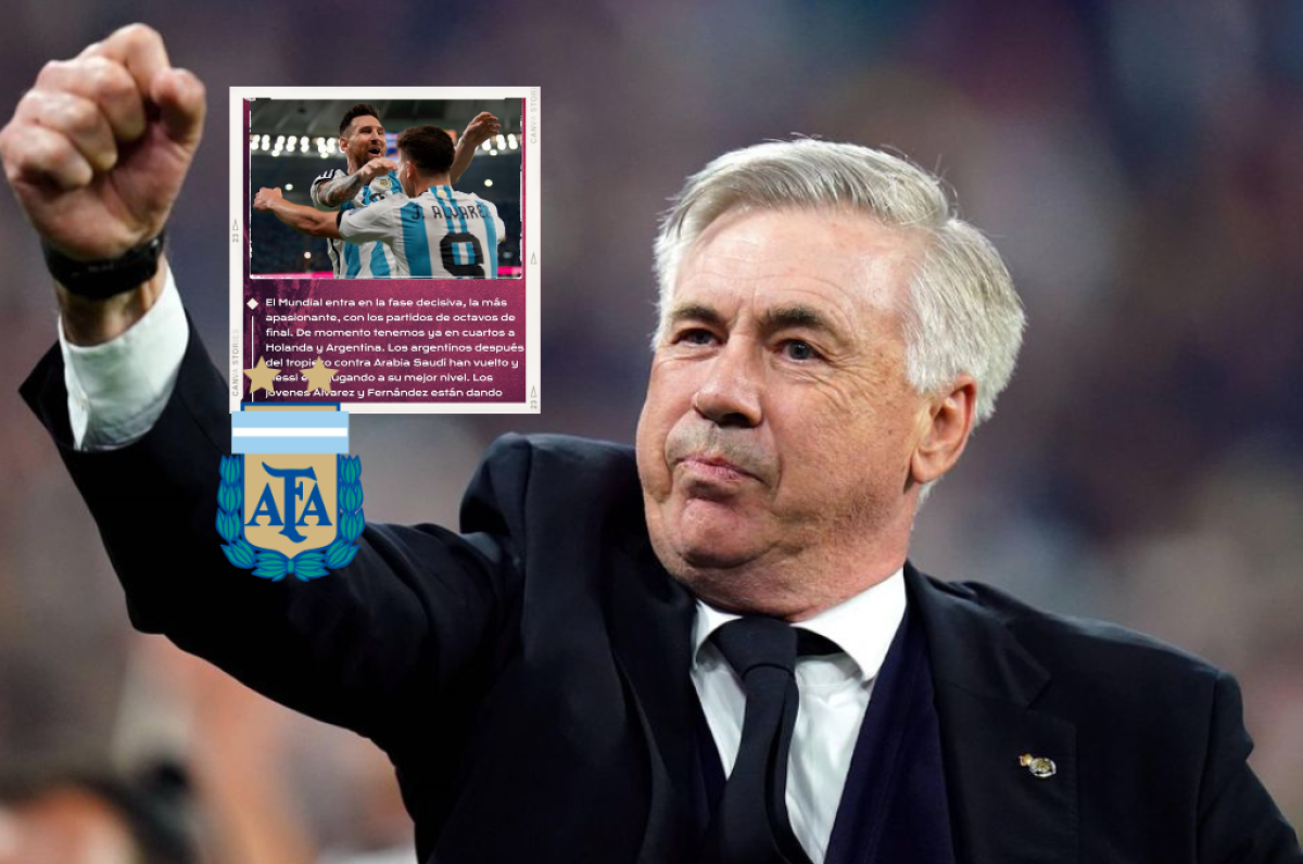 Carlo Ancelotti explica las claves de los triunfos de Argentina en Qatar y halaga a Lionel Messi