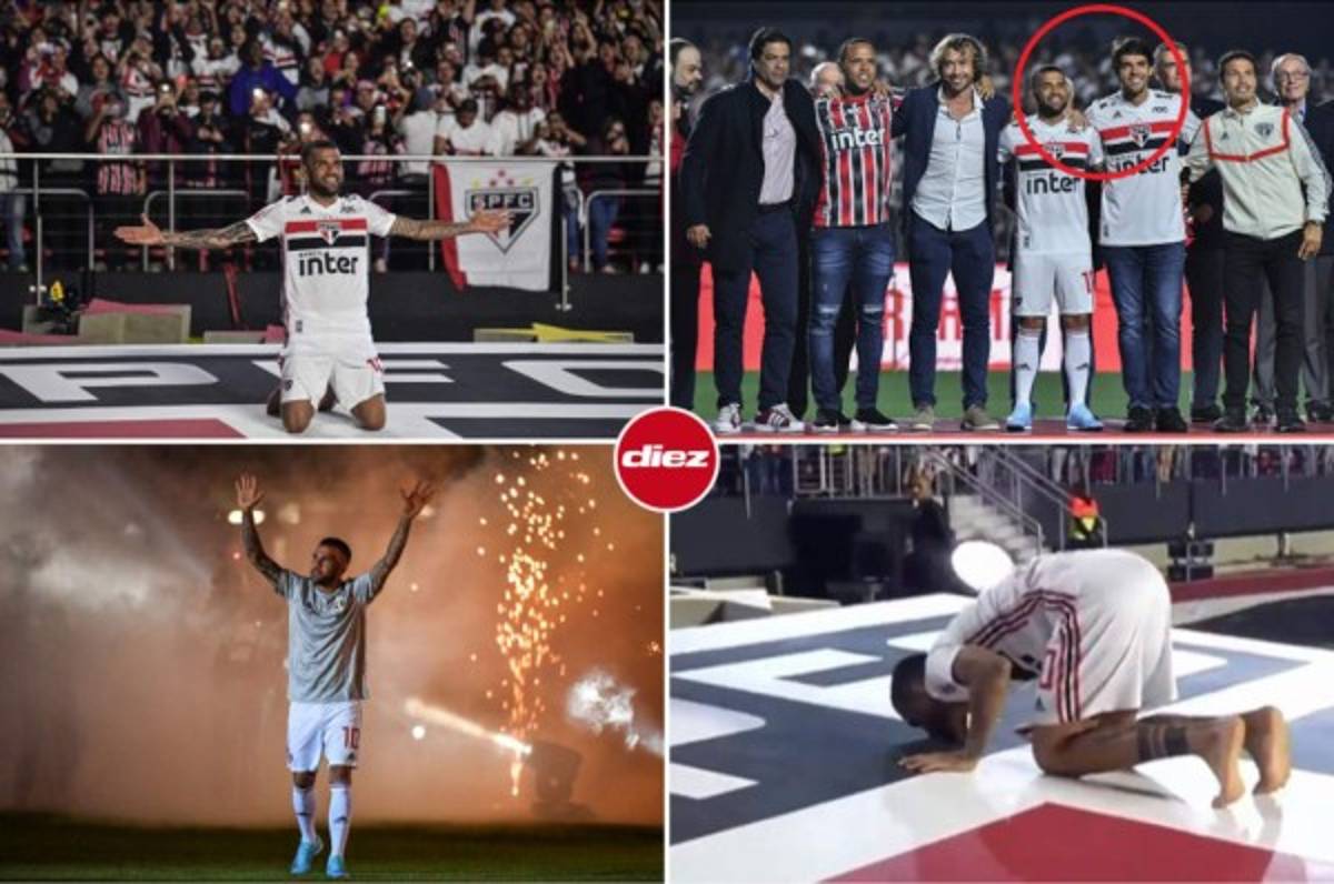 Descalzo, insólito dorsal y fiesta: La épica presentación de Dani Alves con Sao Paulo