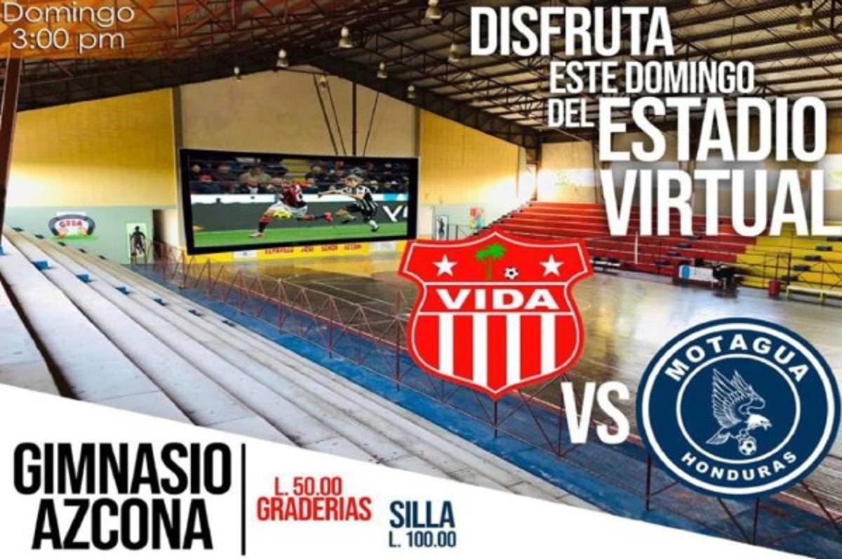 Vida vs Motagua en vivo a través de estadio virtual en La Ceiba  