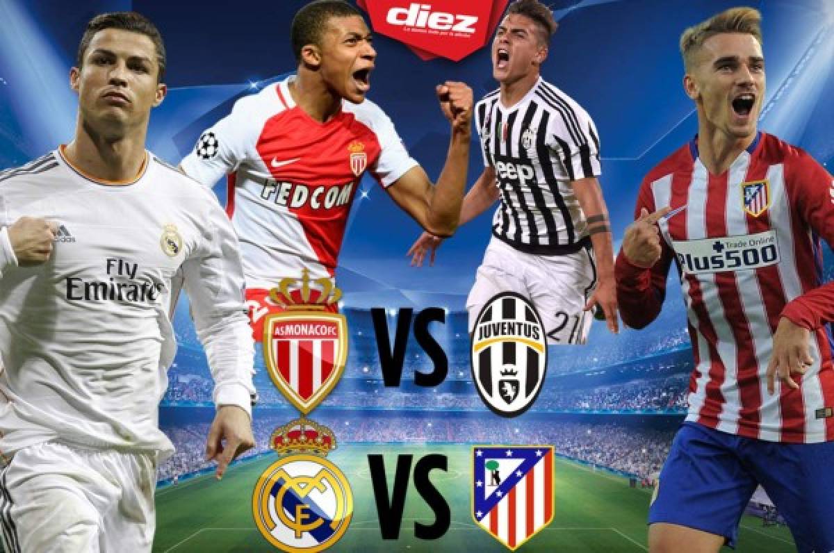 Real Madrid vs Atlético y Mónaco vs Juventus las semifinales de la Champions League