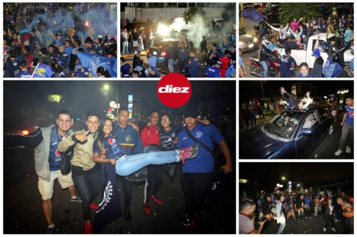 ¡Tegucigalpa se tiñe de azul! Aficionados salen a las calles a festejar la 16 del Motagua