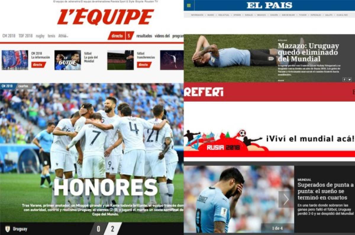 PORTADAS: Medios de Francia optimistas y mucha tristeza en Uruguay