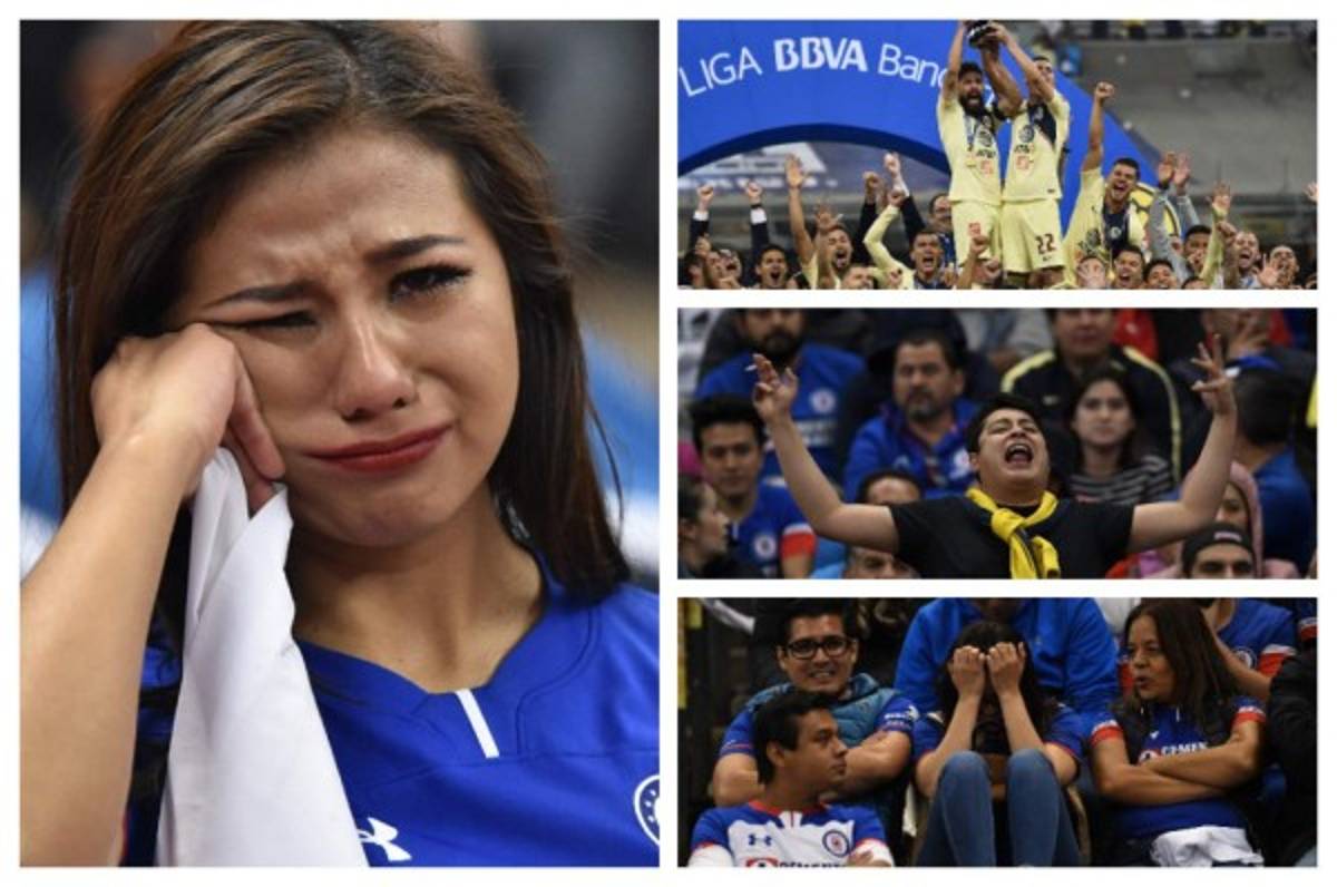 Las dos caras de la final: El festejo de las águilas del América y el llanto del Cruz Azul