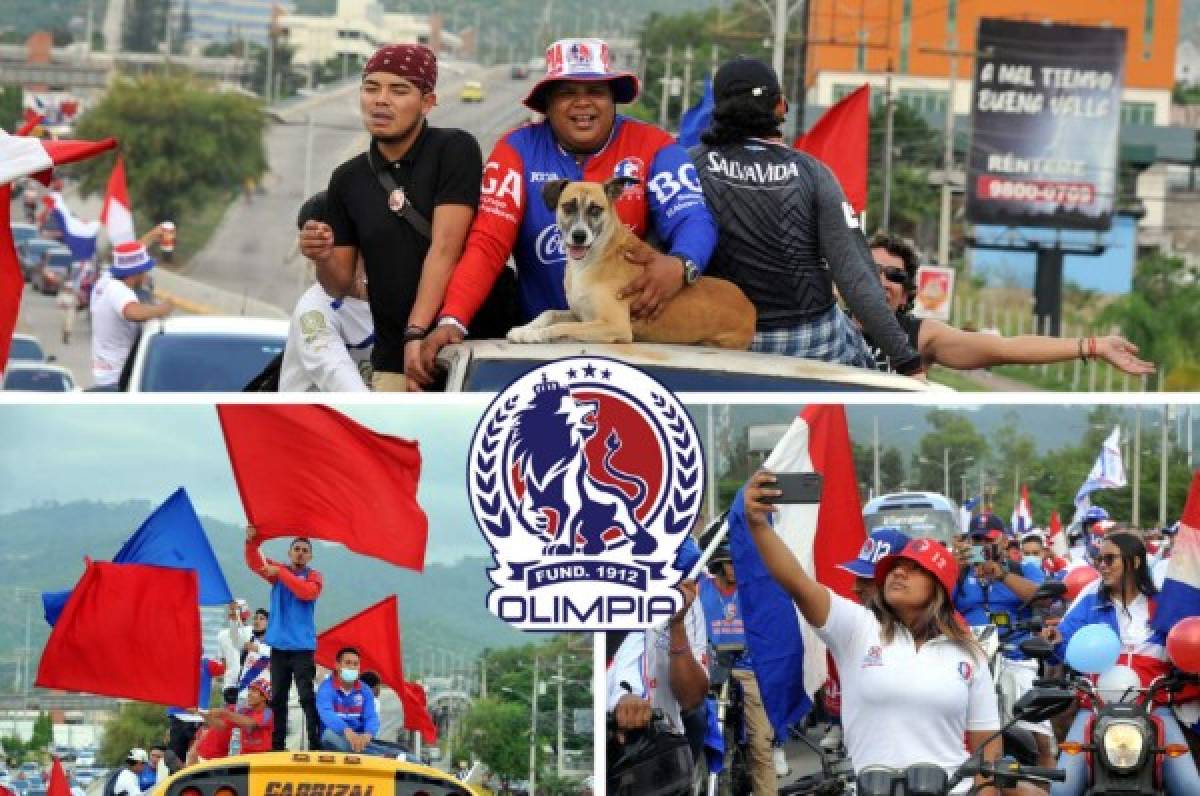 ¡Impresionante caravana! Afición del Olimpia se desborda y celebró a lo grande los 109 años de historia