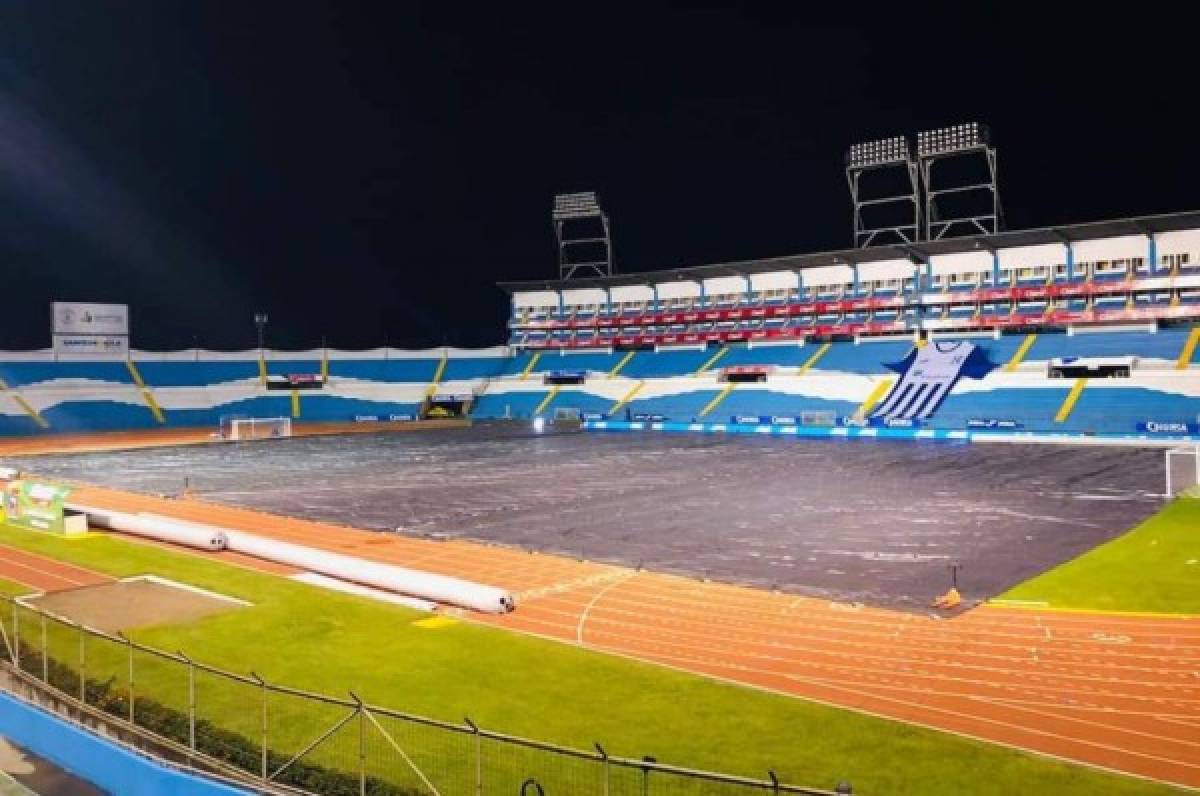 El estadio Olímpico es protegido por los pronósticos de lluvia para el Honduras vs Costa Rica