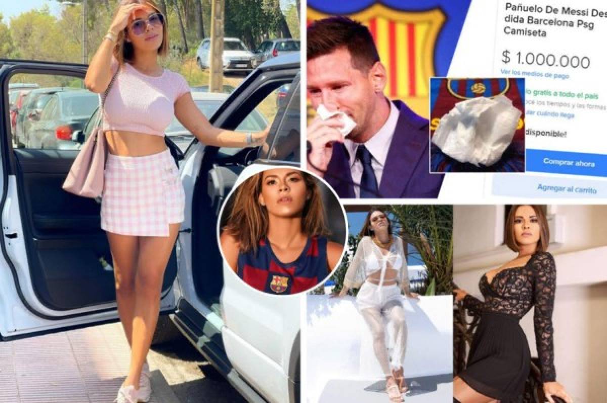 Modelo ofrece tremenda fortuna por el pañuelo que usó Messi en su despedida y revela para qué lo quiere