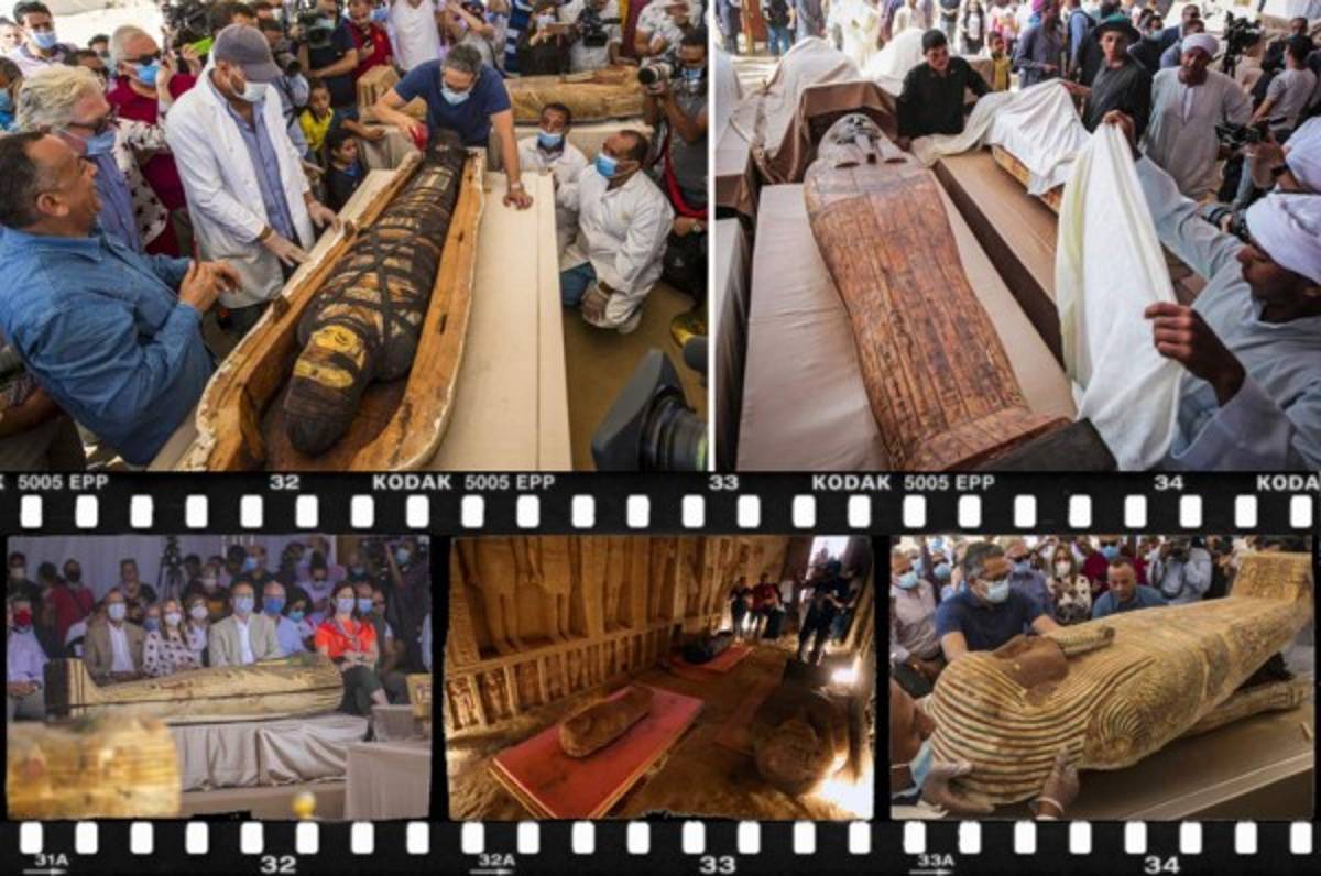 Egipto saca a la luz 59 sarcófagos con sus momias intactas que datan de 2,600 años de antigüedad