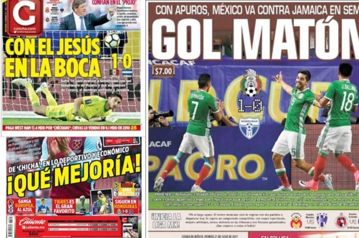 Las portadas de los medios de México y Honduras tras juego en Copa Oro