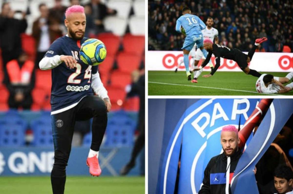 Neymar estrena extravagante 'look' y le rinde homenaje a Kobe Bryant en partido del PSG