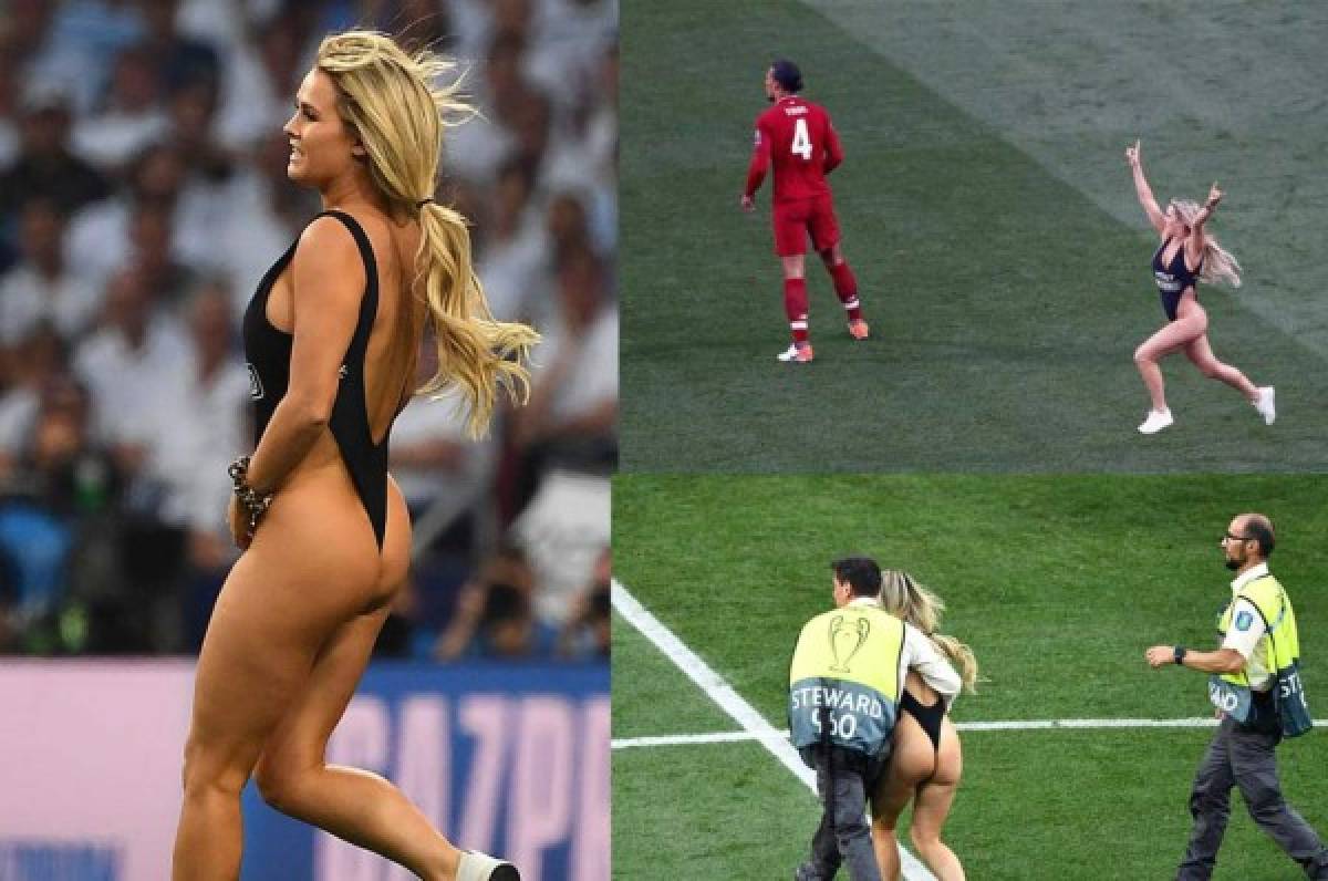 FOTOS: La infartante rubia que se metió a la cancha en la final de la Champions League