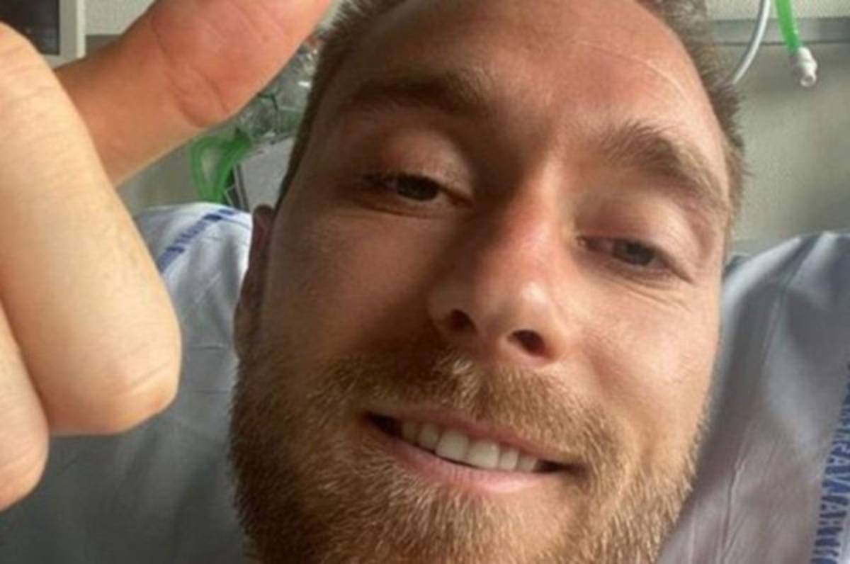 La primera foto de Christian Eriksen desde el hospital y manda un mensaje sobre su estado