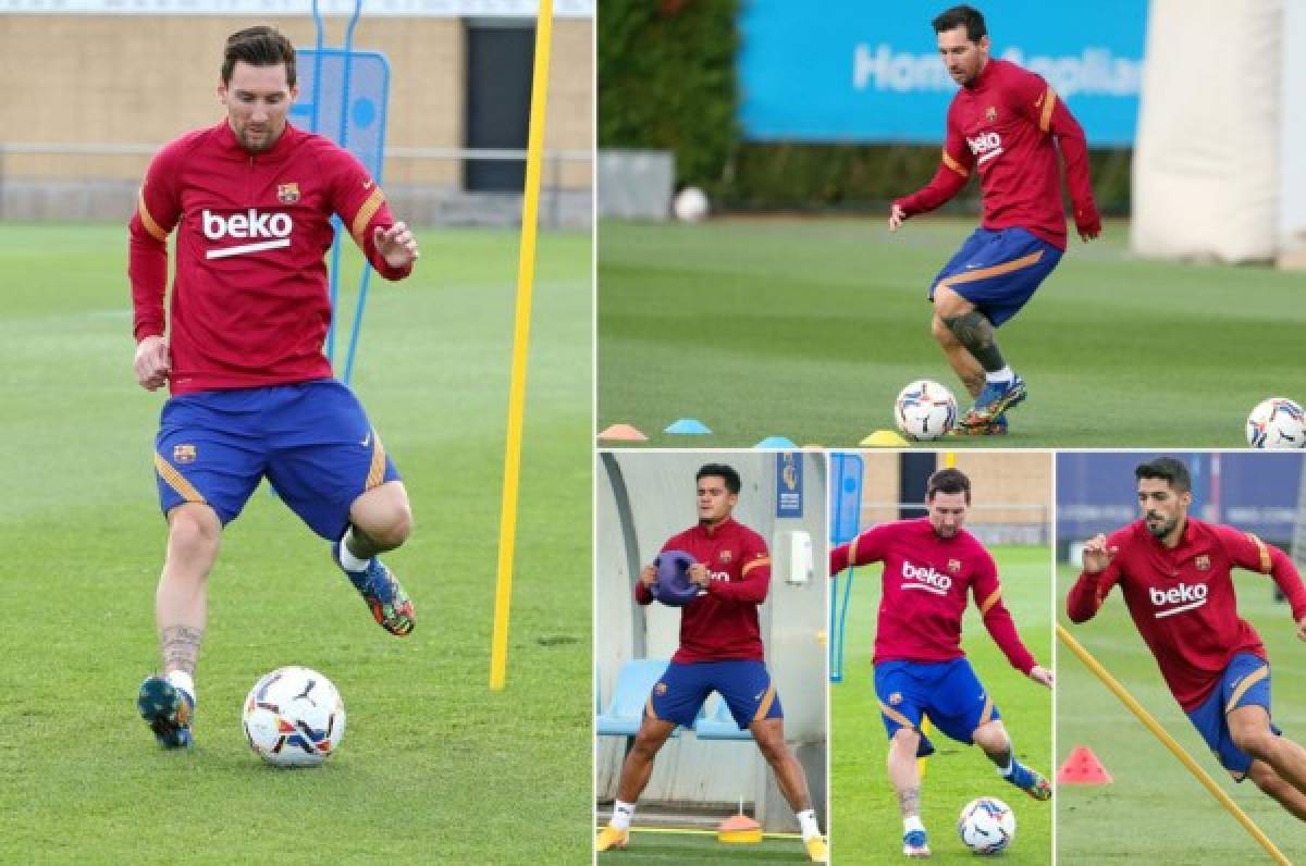 La 'soledad' de Messi: así fue captado en su segundo entrenamiento con el Barcelona