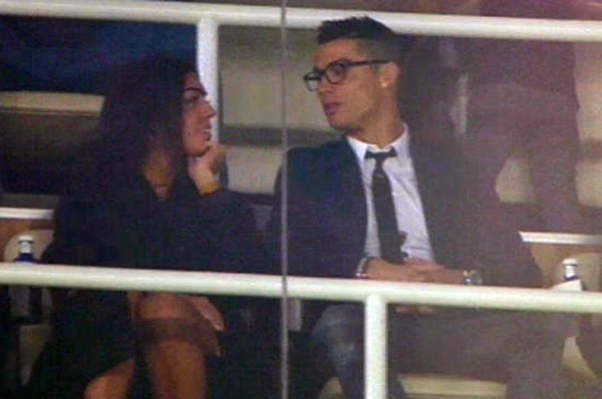 Cristiano Ronaldo acompañado de su nueva novia en el Bernabéu