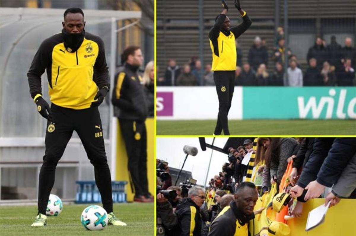 Usain Bolt realiza entrenamiento con el Borussia Dortmund