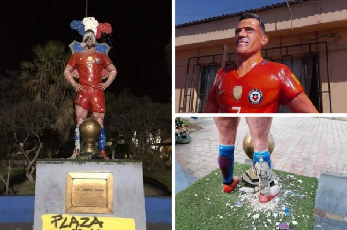 Como a Ibrahimovic: Destruyen la estatua de Alexis Sánchez en Chile y la dejan sin rostro