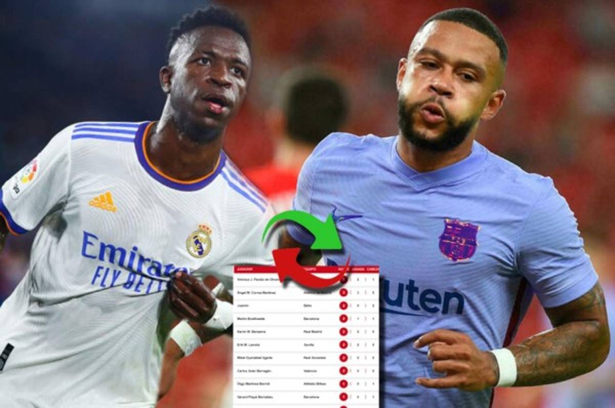 La tabla de goleadores de la liga española: Vinicius se 'come' a Depay tras su doblete con el Real Madrid