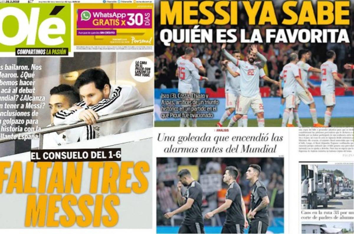 Sin piedad las portadas contra Argentina: 'Vergüenza mundial y Sampaliza'