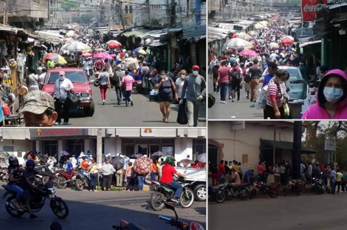 Fotos: Bancos y mercados abarrotados en plena crisis de coronavirus en Honduras