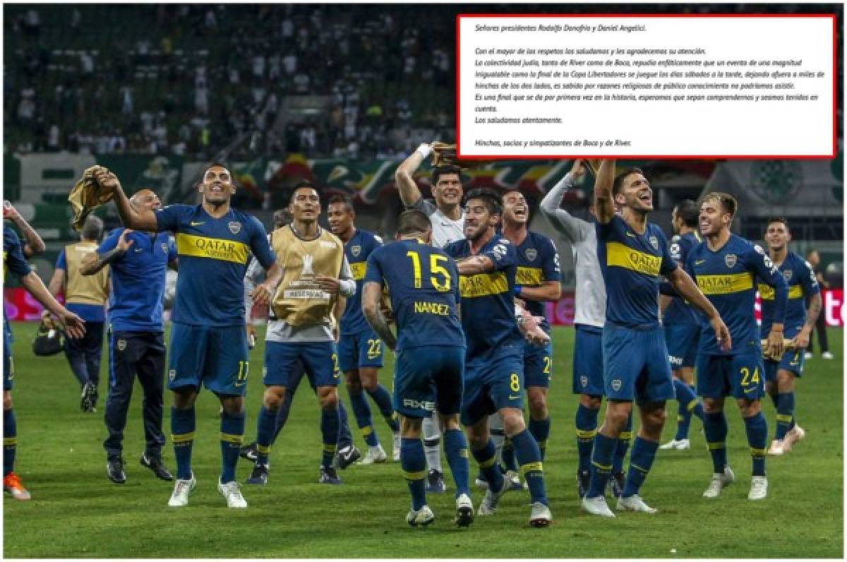 Boca pide cambiar día de la final de la Libertadores en atención a hinchas judíos